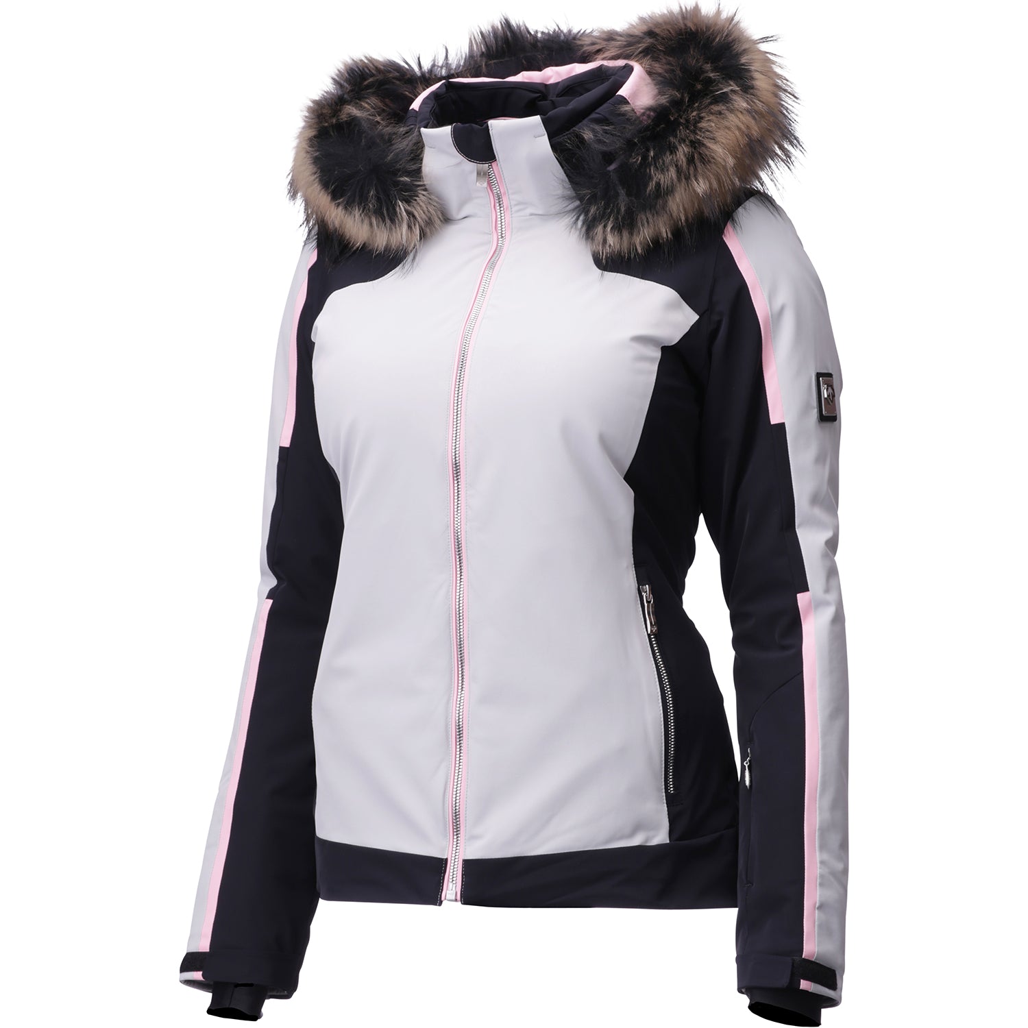 Descente Niya Fur Ski Jacket 2020 Silver Black Bright Pink