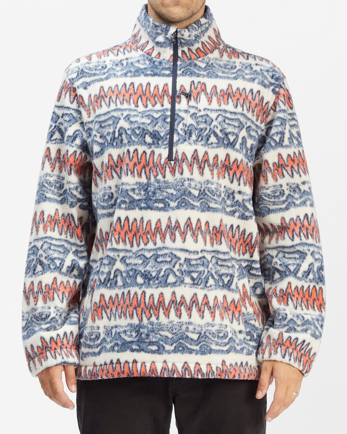 Billabong A/Div Boundary Half-Zip Mock Neck Pullover DUSTY BLUE