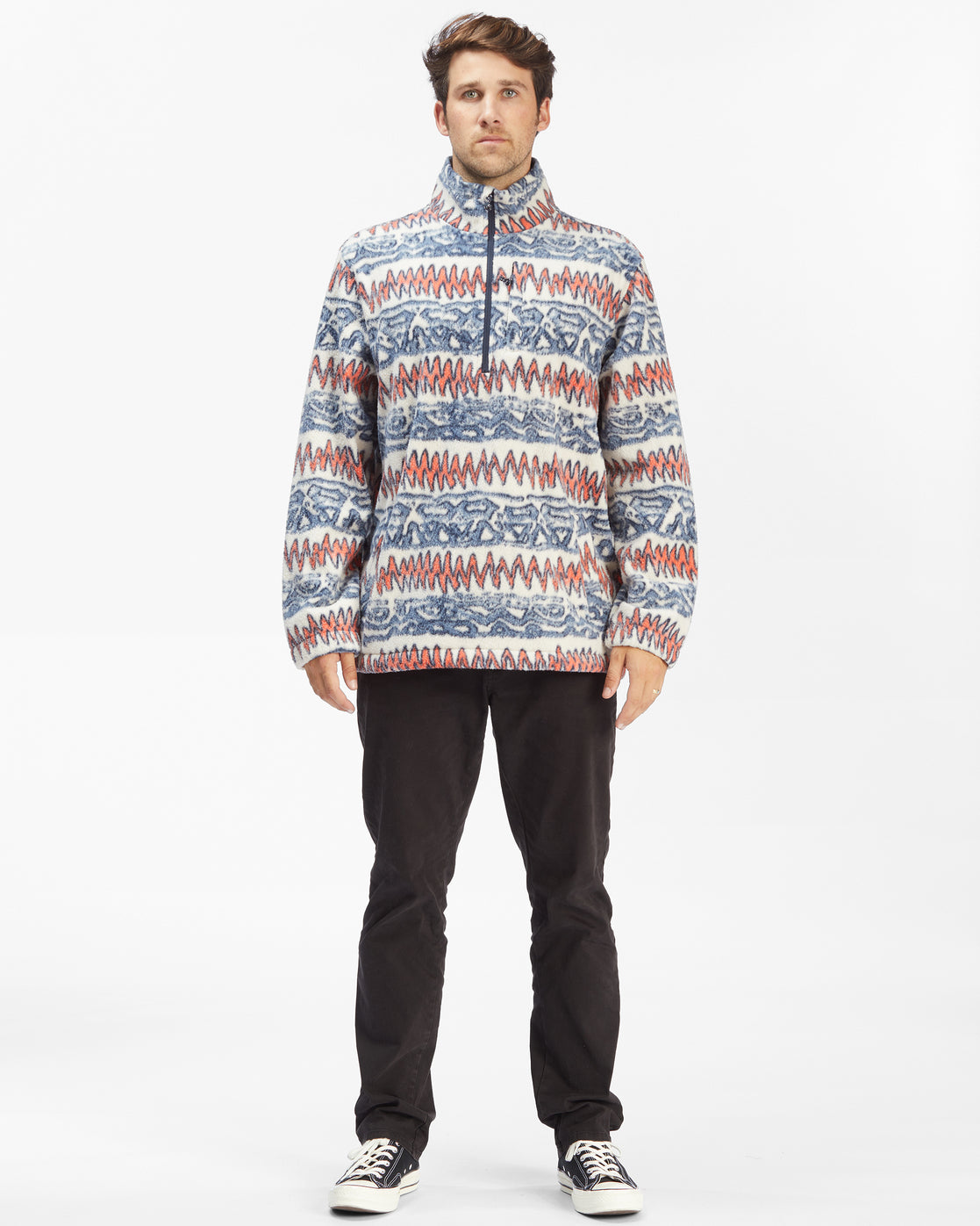 Billabong A/Div Boundary Half-Zip Mock Neck Pullover DUSTY BLUE
