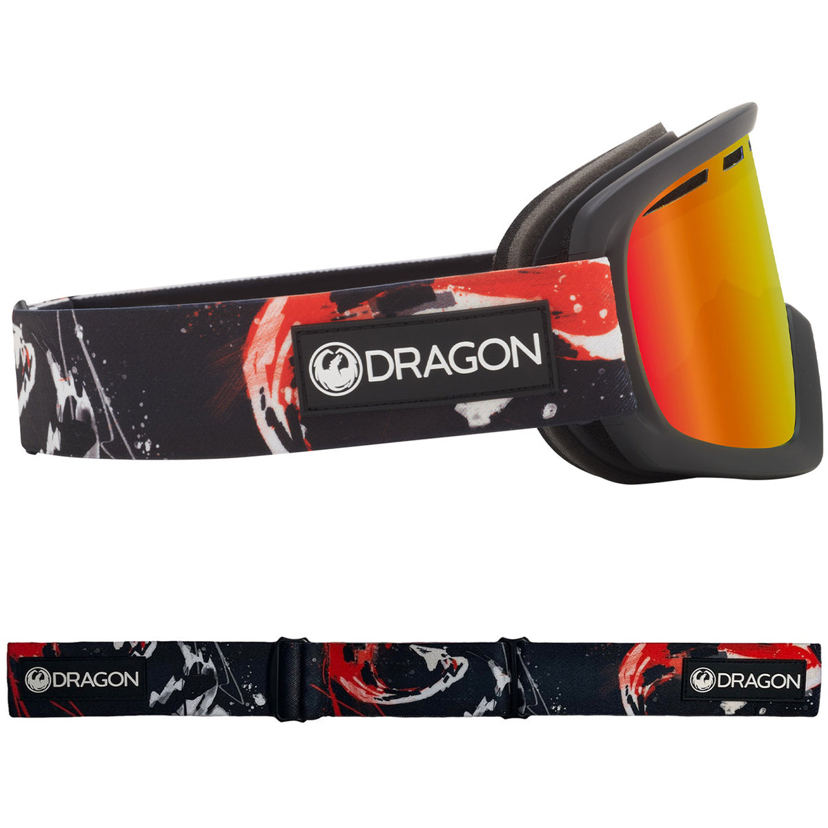Dragon D1 OTG Asian Fit Snow Goggles 2023 Koi Lumalens Red Ion Lens With Lumalens Amber Lens