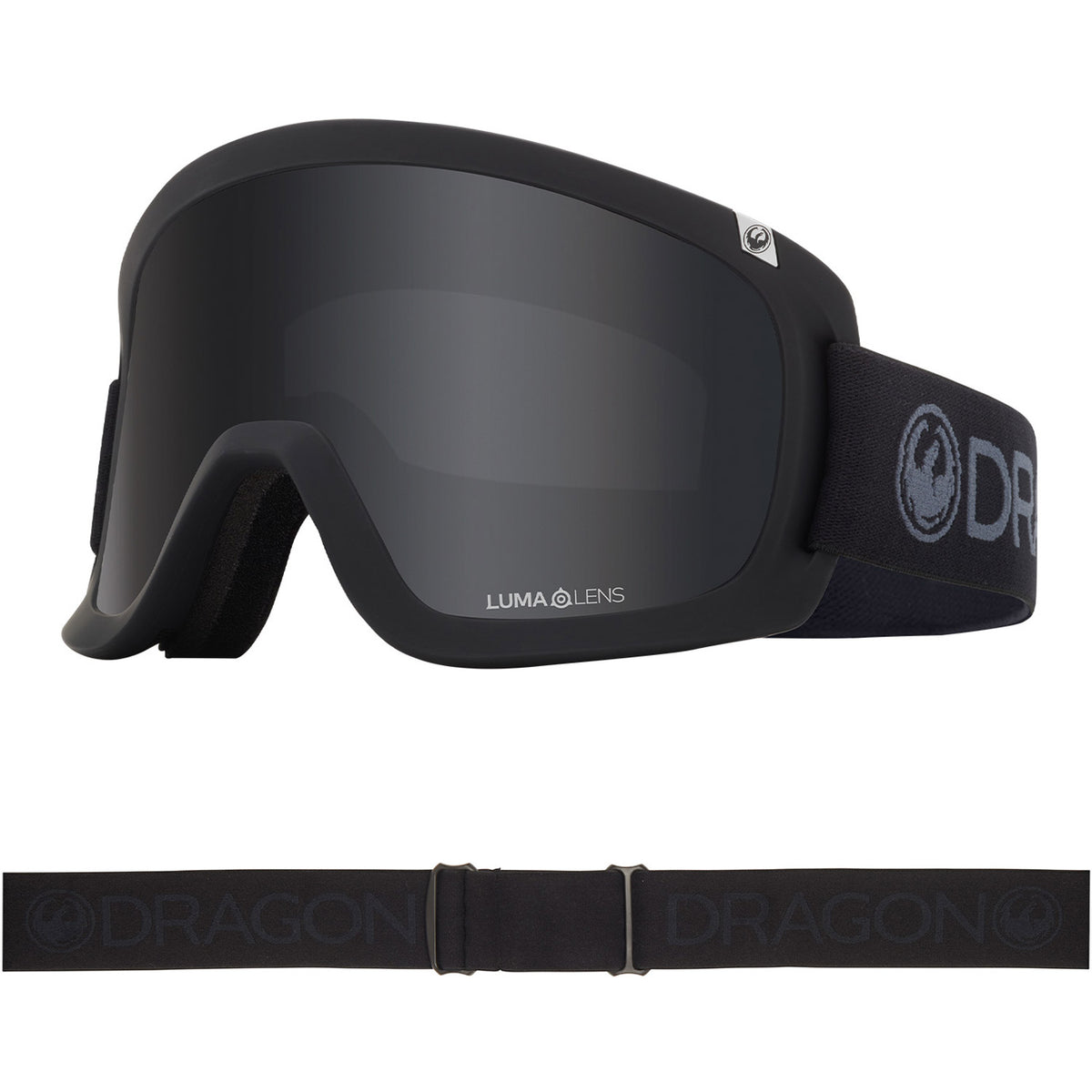 Dragon D1 OTG Snow Goggles 2023 Blackout Lumalens Dark Smoke Lens With Lumalens Rose Lens