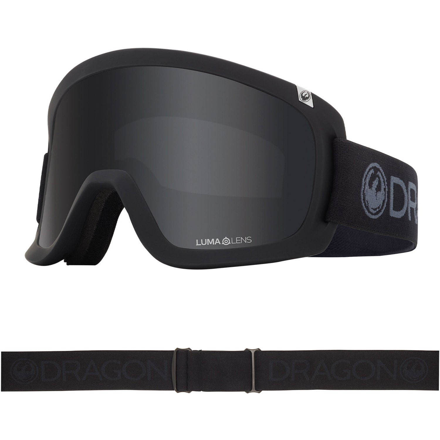 Dragon D1 OTG Snow Goggles 2023 Blackout Lumalens Dark Smoke Lens With Lumalens Rose Lens