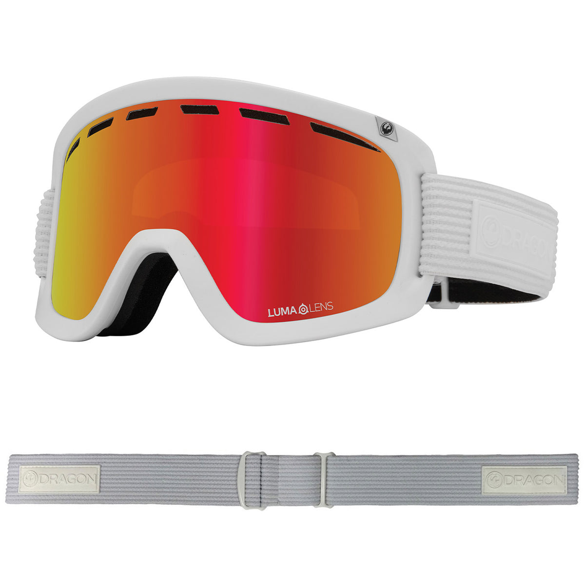 Dragon D1 OTG Snow Goggles 2023 Corduroy Lumalens Red Ion Lens With Lumalens Rose Lens