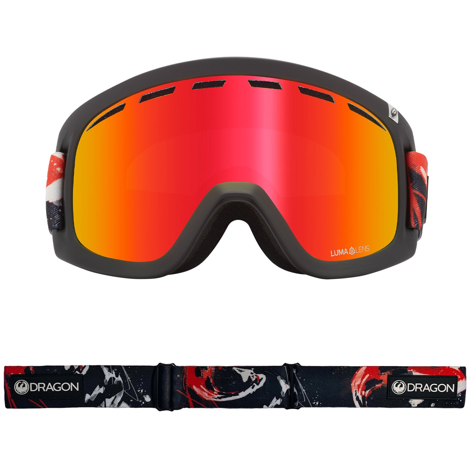 Dragon D1 OTG Snow Goggles 2023 Koi Lumalens Red Ion Lens With Lumalens Amber Lens