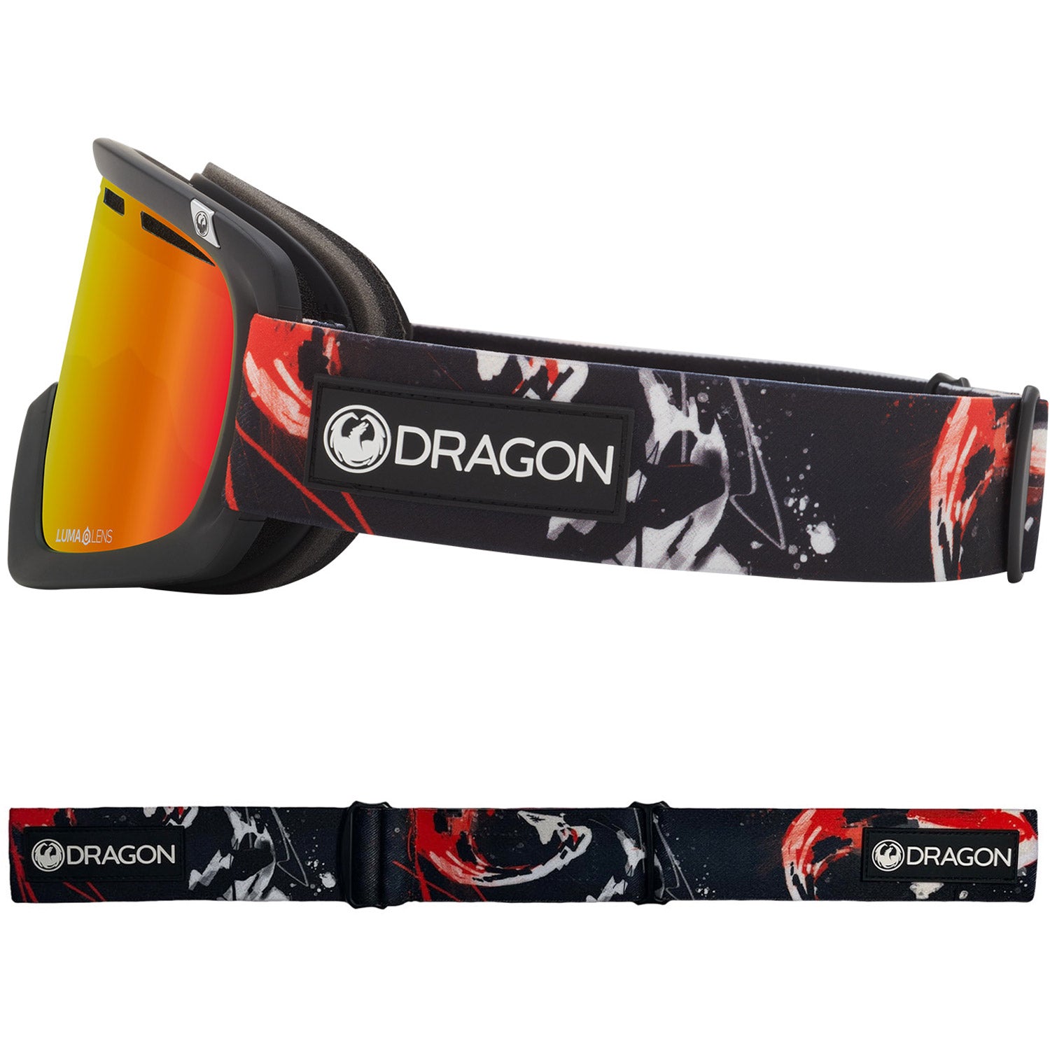 Dragon D1 OTG Snow Goggles 2023 Koi Lumalens Red Ion Lens With Lumalens Amber Lens