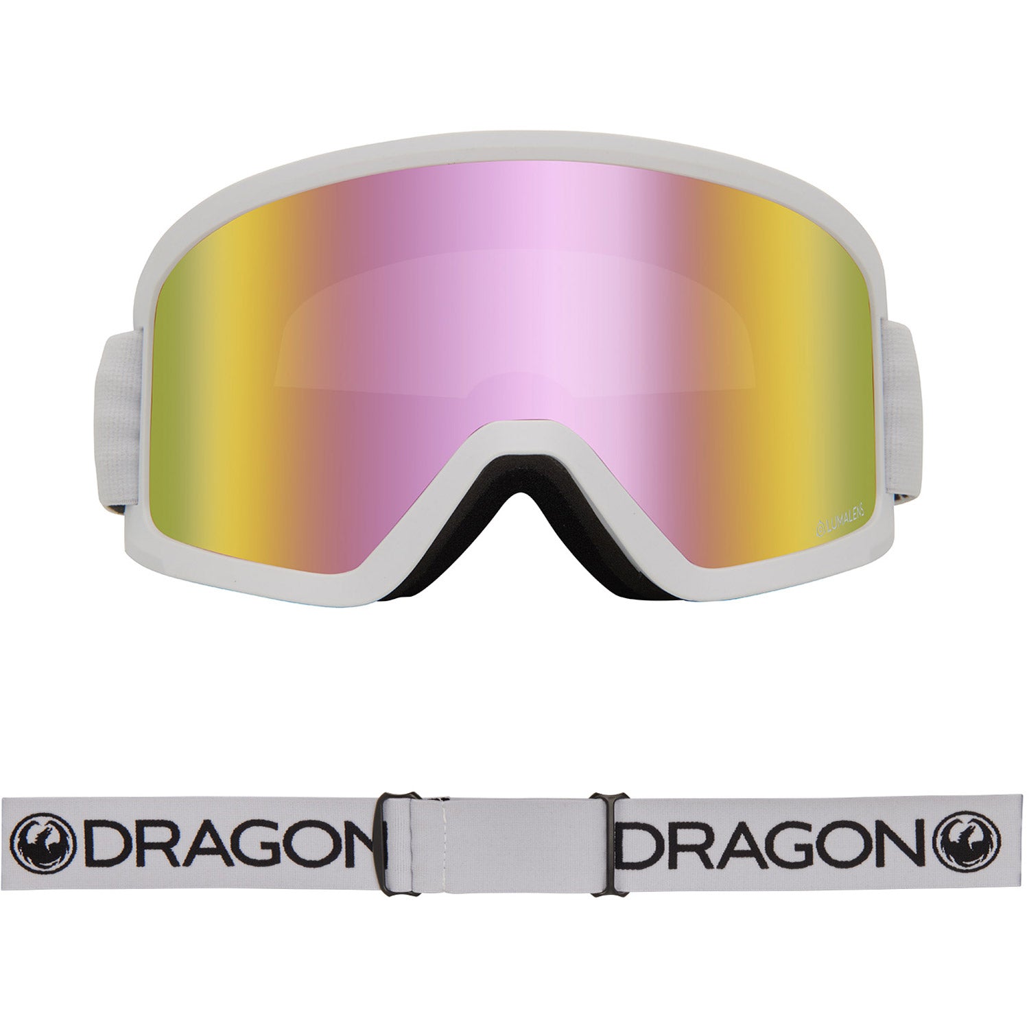 Dragon DX3 OTG Snow Goggles 2023 White Lumalens Pink Ion Lens