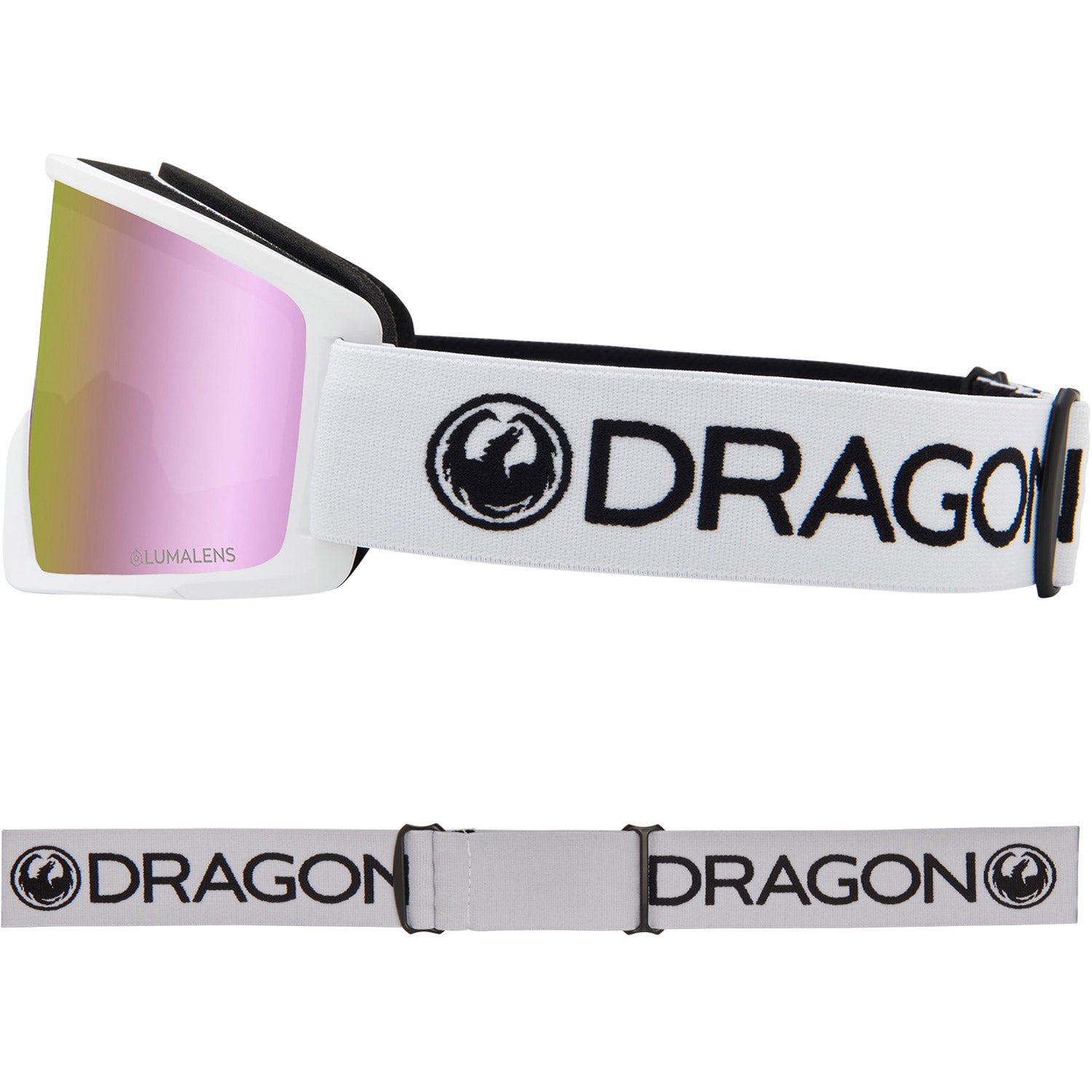 Dragon DX3 OTG Snow Goggles 2023 White Lumalens Pink Ion Lens