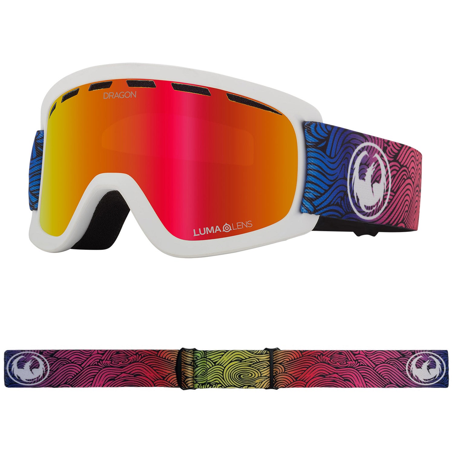 Dragon LIL D Snow Goggles 2023 Curly Lumalens Red Ion Lens