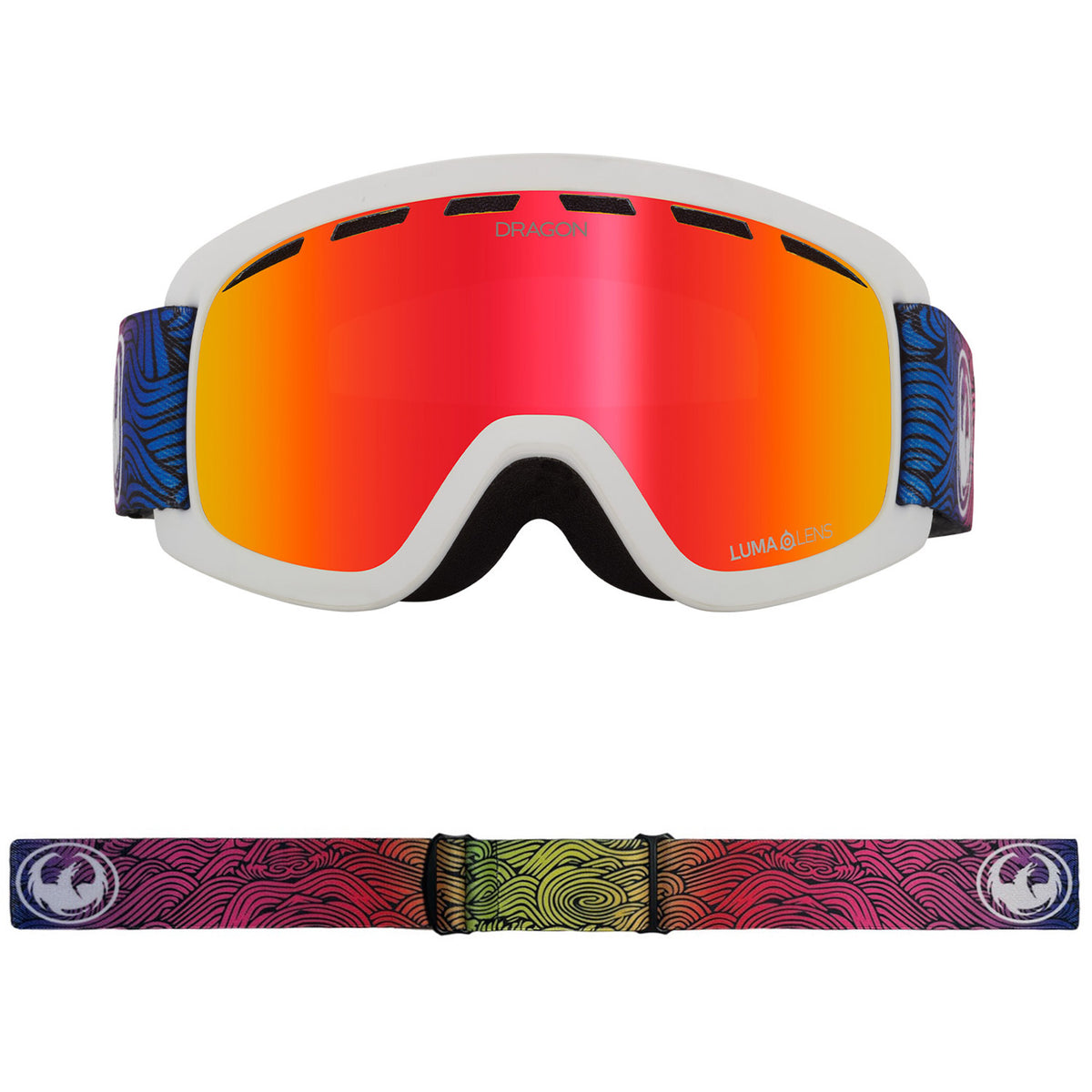 Dragon LIL D Snow Goggles 2023 Curly Lumalens Red Ion Lens