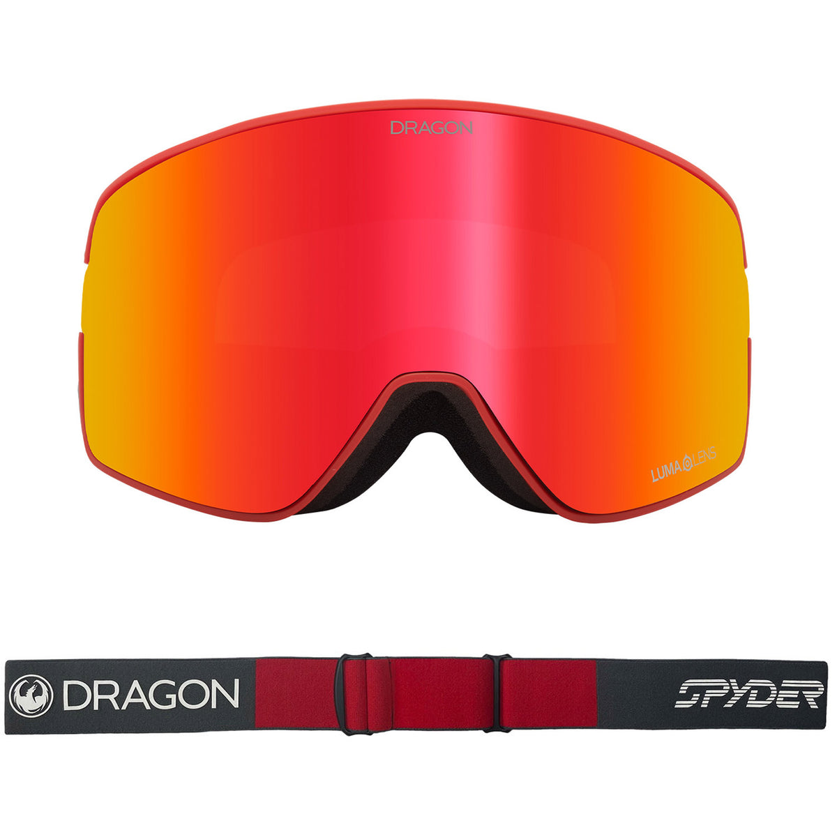 Dragon NFX2 Asian Fit Snow Goggles 2023 Volcano Lumalens Red Ion With Lumalens Light Rose Lens