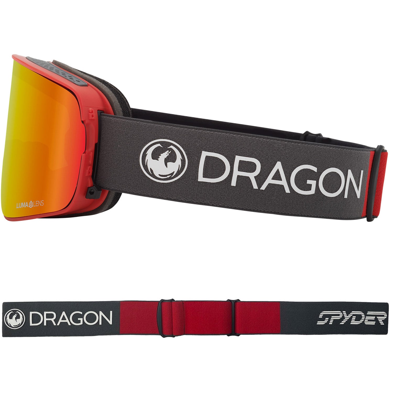 Dragon NFX2 Asian Fit Snow Goggles 2023 Volcano Lumalens Red Ion With Lumalens Light Rose Lens
