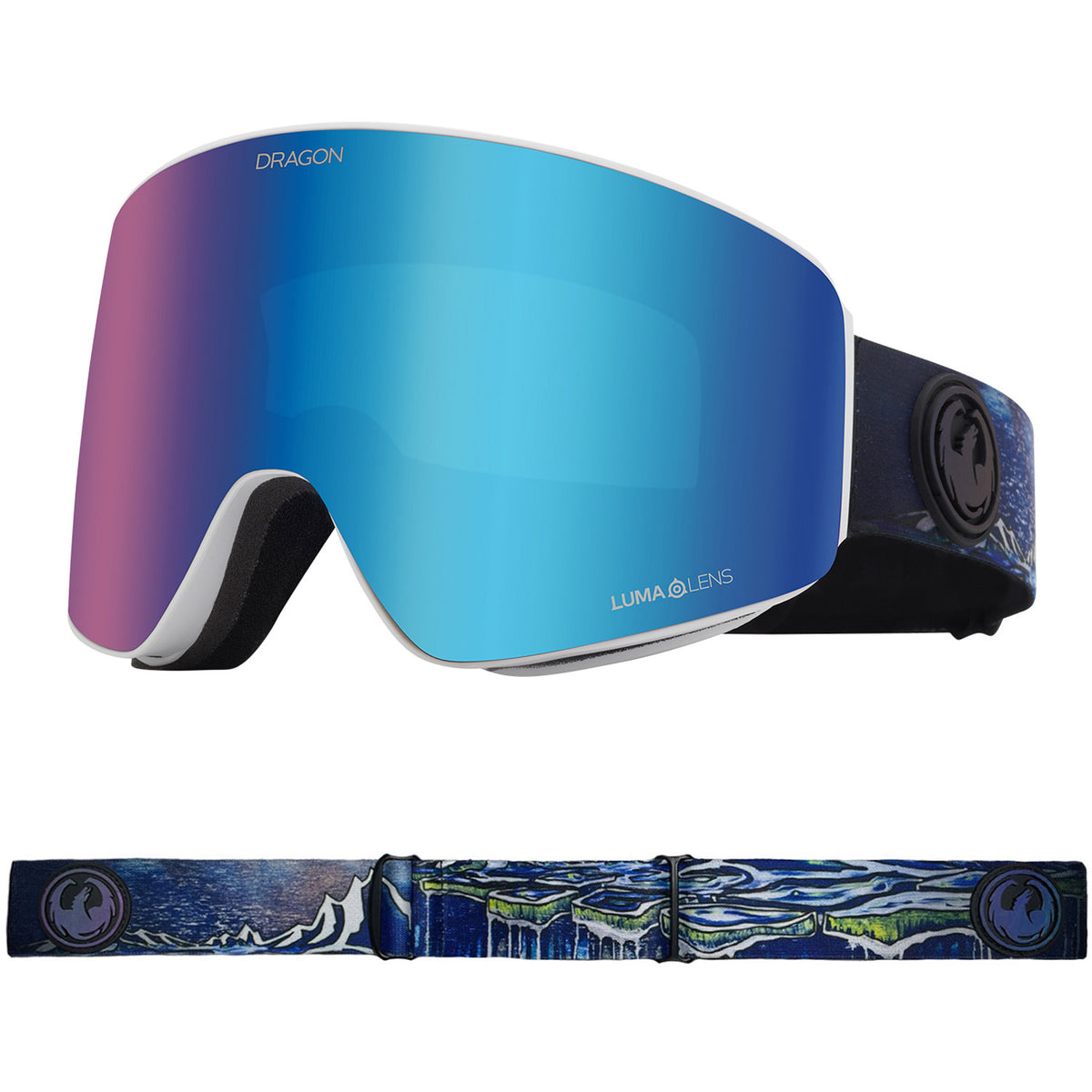 Dragon PXV Asian Fit Snow Goggles 2023 Bryan Iguchi Signature Lumalens Blue Ion Lens With Lumalens Amber Lens