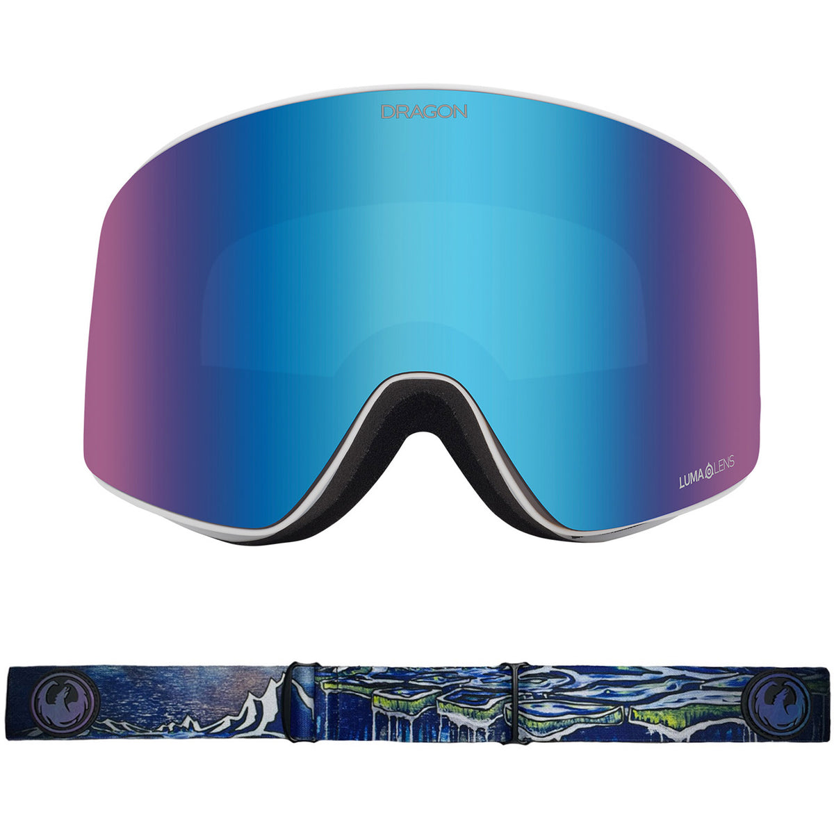 Dragon PXV Asian Fit Snow Goggles 2023 Bryan Iguchi Signature Lumalens Blue Ion Lens With Lumalens Amber Lens