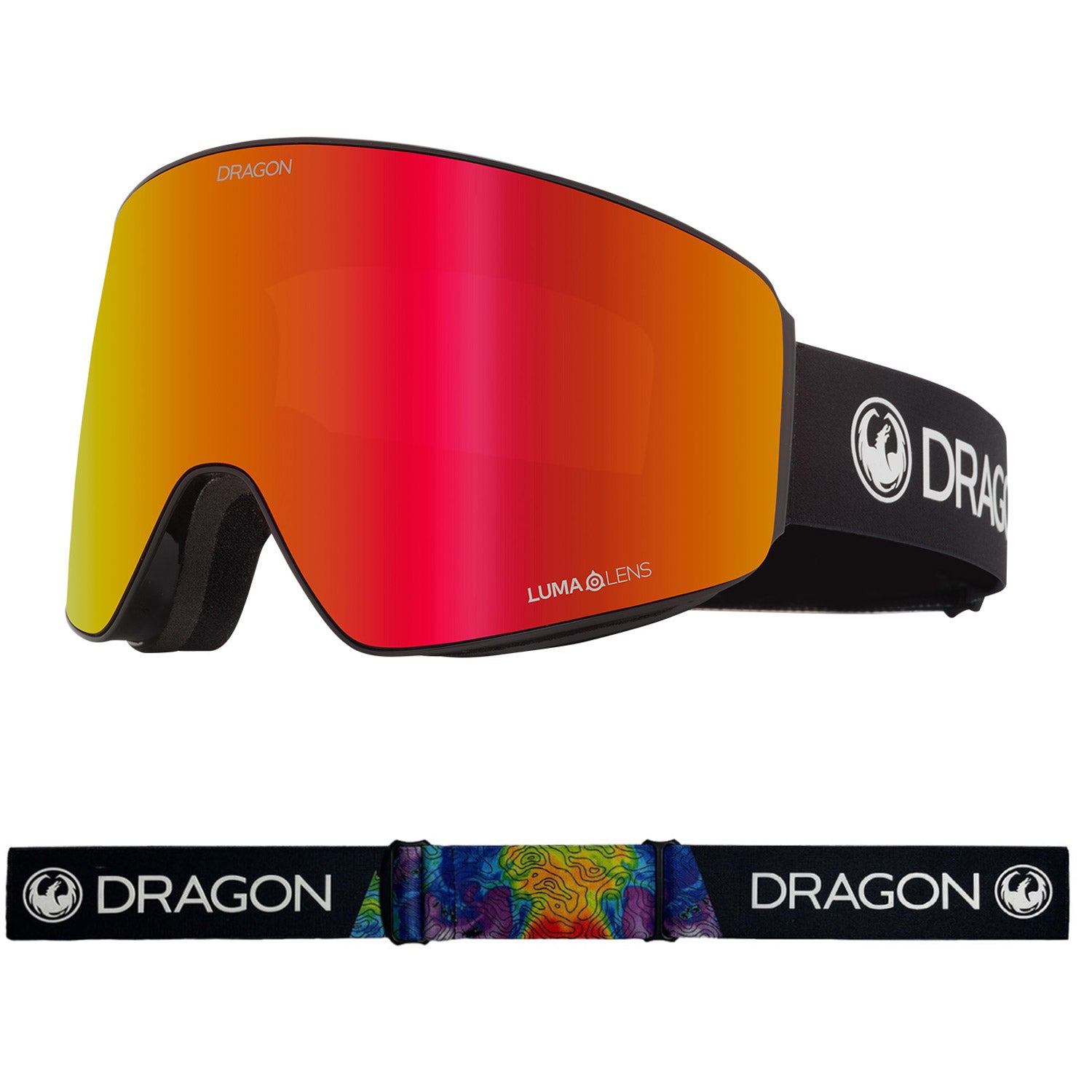 Dragon PXV Asian Fit Snow Goggles 2023 Thermal Lumalens Red Ion Lens With Lumalens Rose Lens