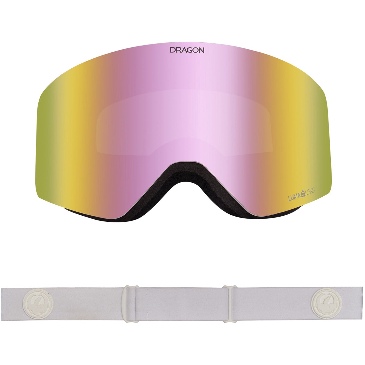 Dragon R1OTG Asian Fit Snow Goggles 2023 Whiteout Lumalens Pink Ion Lens With Lumalens Dark Smoke Lens
