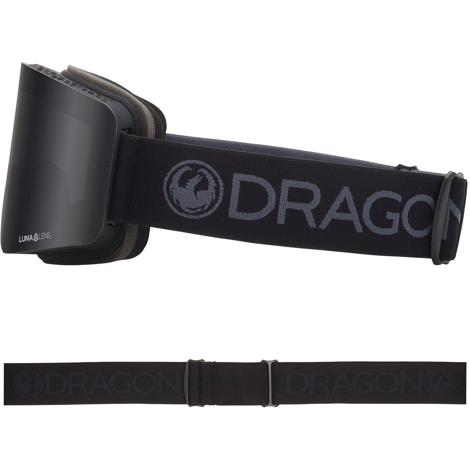 Dragon R1 OTG Snow Goggles 2023 Blackout Lumalens Dark Smoke Lens With Lumalens Amber Lens