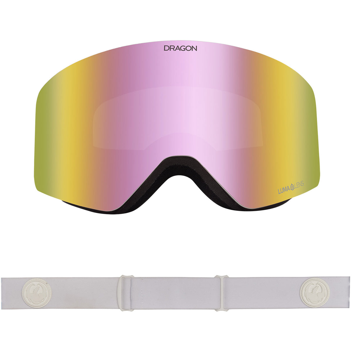 Dragon R1 OTG Snow Goggles 2023 Whiteout Lumalens Pink Ion Lens With Lumalens Dark Smoke Lens