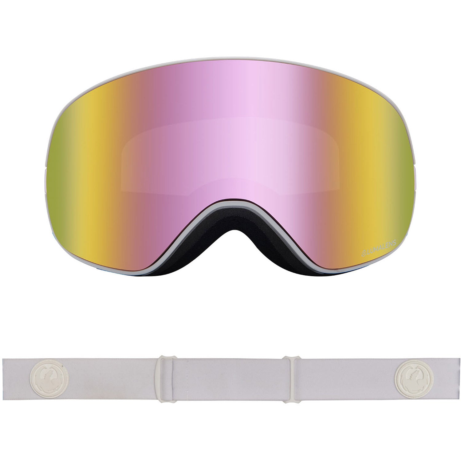 Dragon X2S Snow Goggles 2023 Whiteout Lumalens Pink Ion Lens with Lumalens Dark Smoke Lens