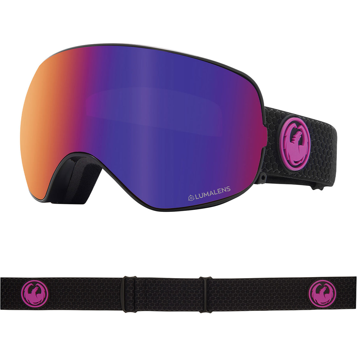 Dragon X2S Snow Goggles 2023 Split Lumalens Purple Ion Lens with Lumalens Amber Lens