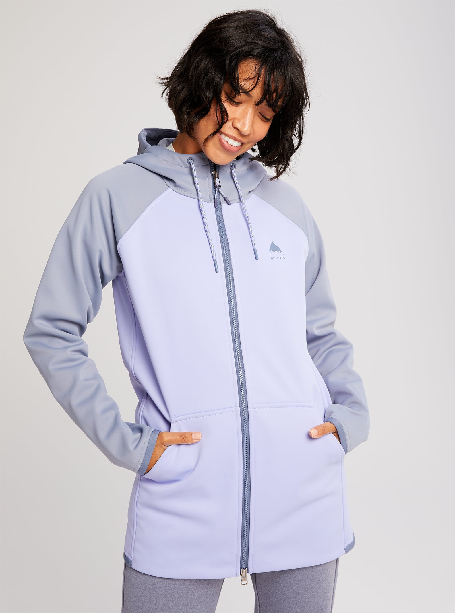 Burton Crown Weatherproof Long Full-Zip Fleece 2022 Folkstone gray / foxglove violet