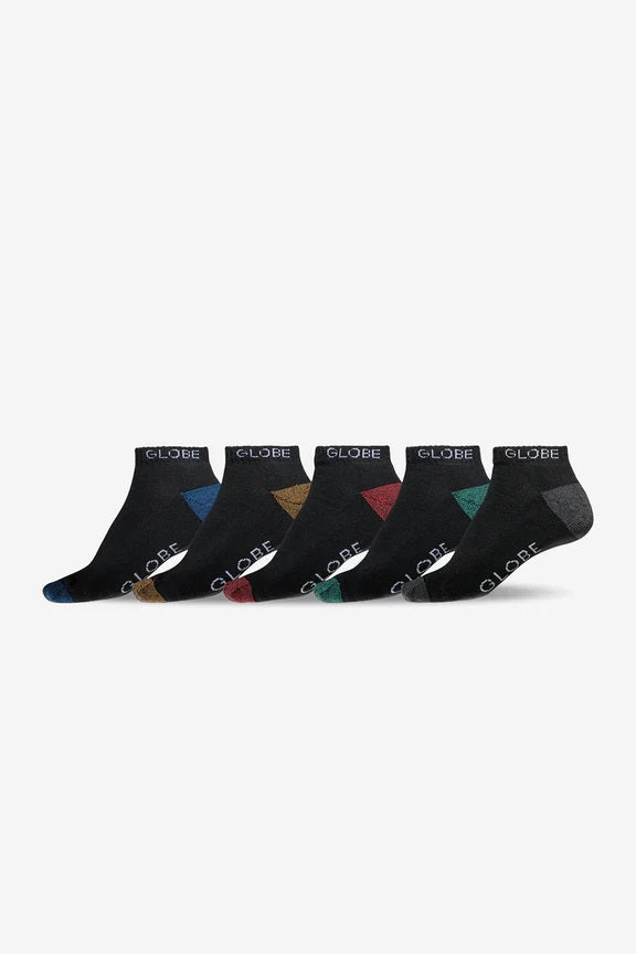 Globe Ingles Ankle 5pk Socks Assorted