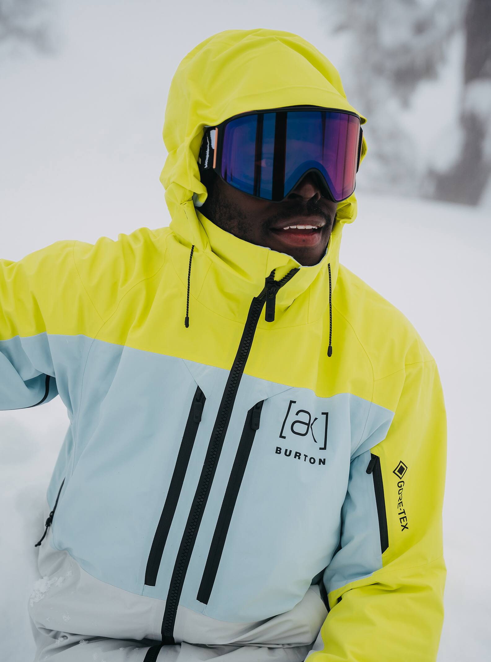Burton Men's Burton [ak] Swash GORE-TEX 2L Jacket Limeade/Ballad Blue/Gray Cloud