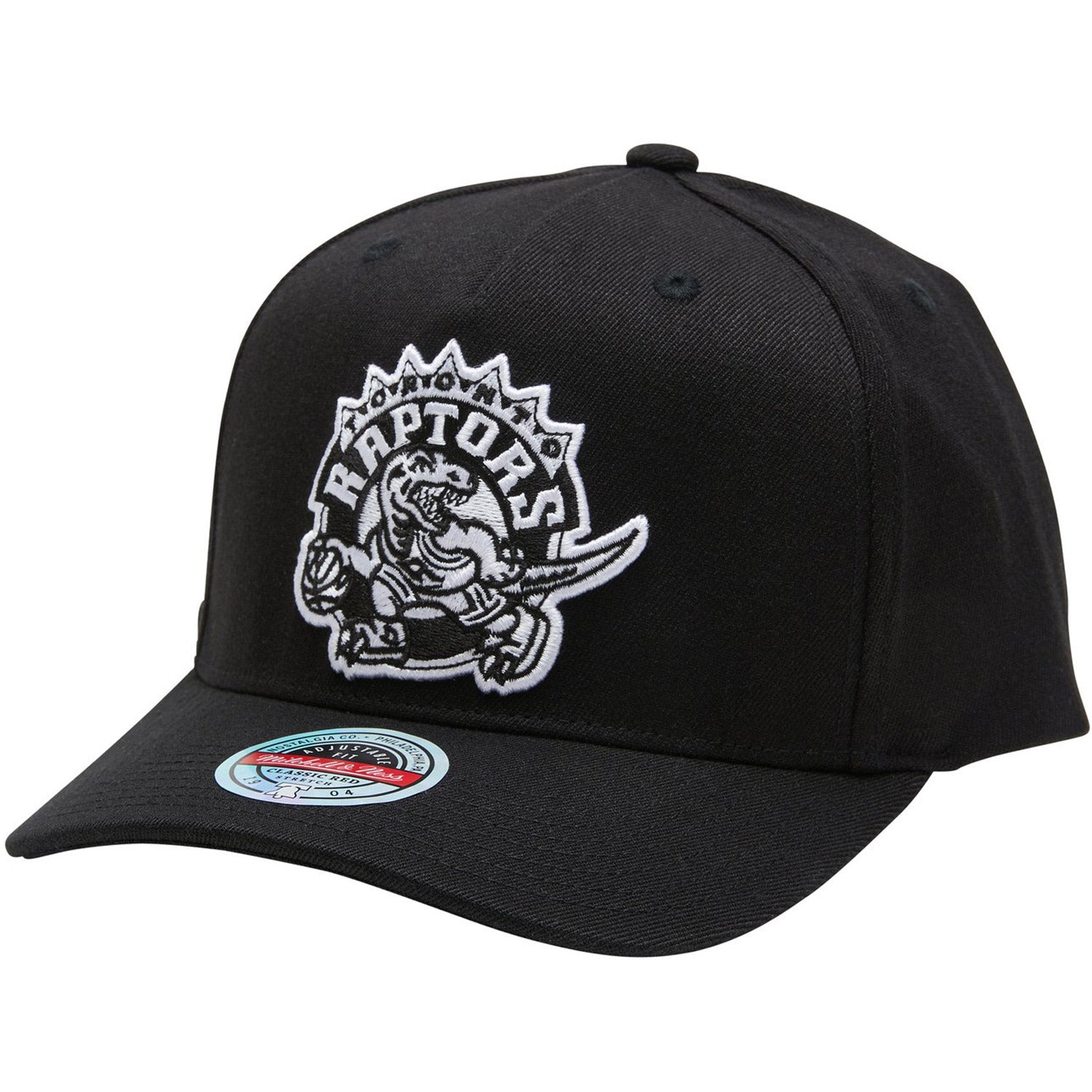 Mitchell & Ness Toronto Raptors Black White Team Logo Classic Snapback