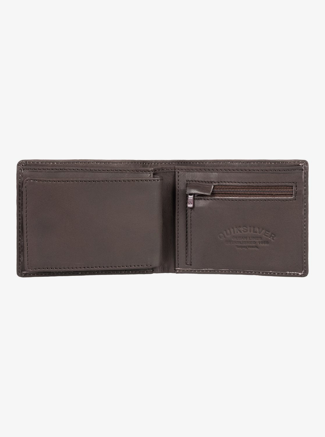 Quiksilver Gutherie Leather Bi-Fold Wallet Chocolate brown