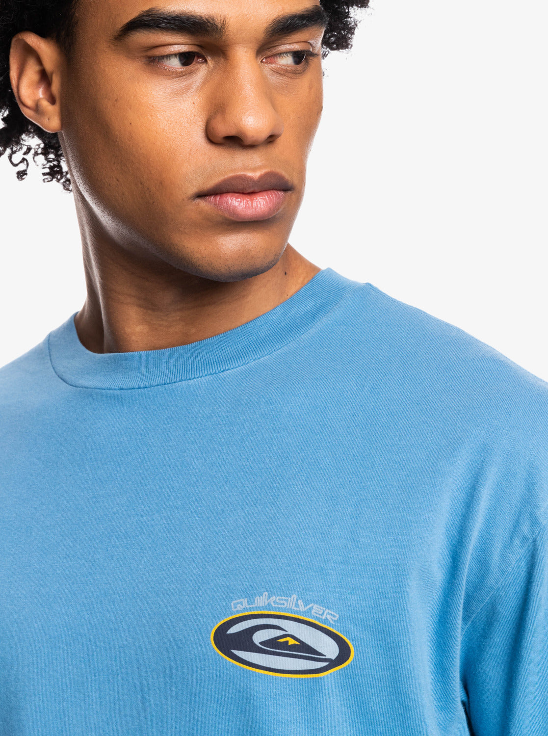 Quiksilver Mens Heritage Oval Logo T-Shirt VALLARTA BLUE