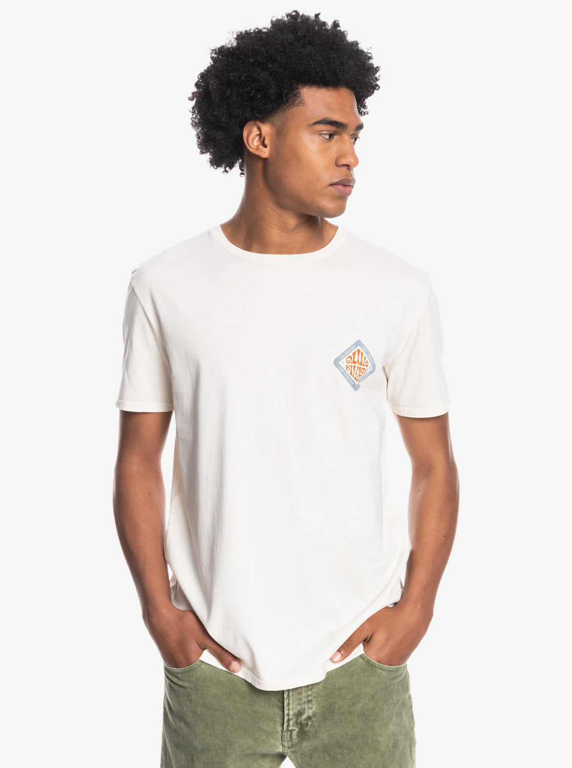 Quiksilver Mens Lighter Years T-Shirt Antique White