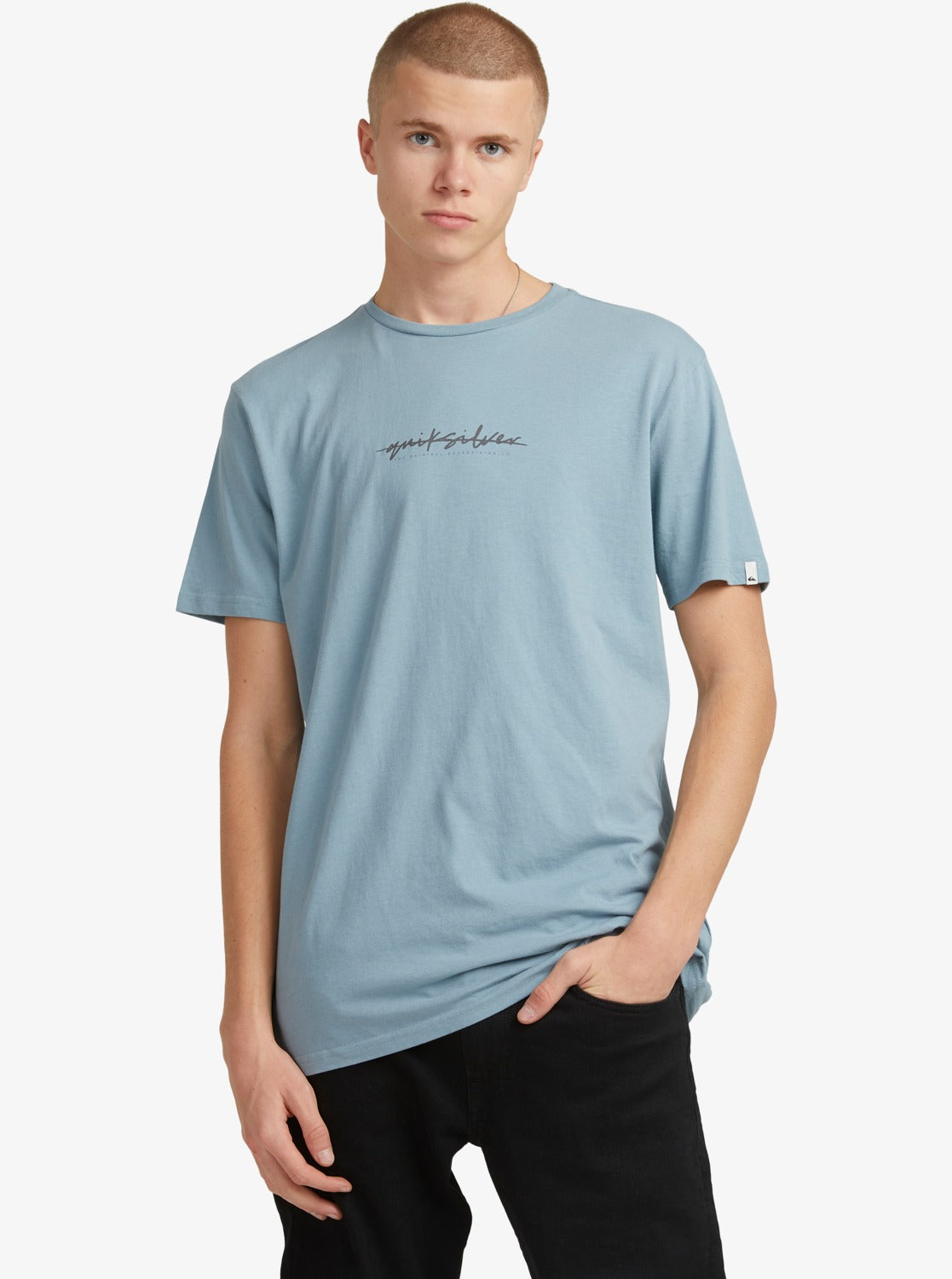 Quiksilver Mens Quik Script T-Shirt Citadel blue