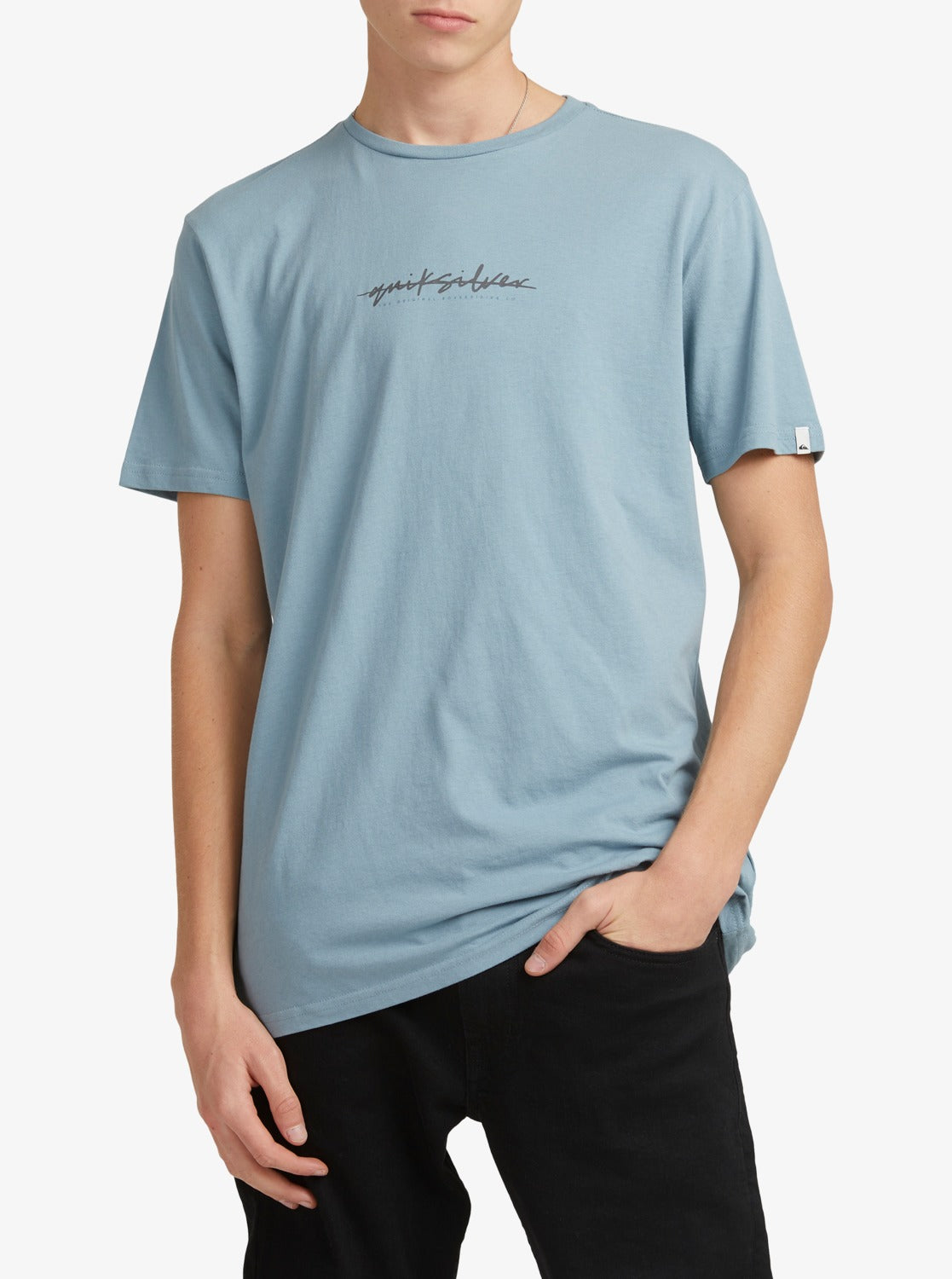 Quiksilver Mens Quik Script T-Shirt Citadel blue
