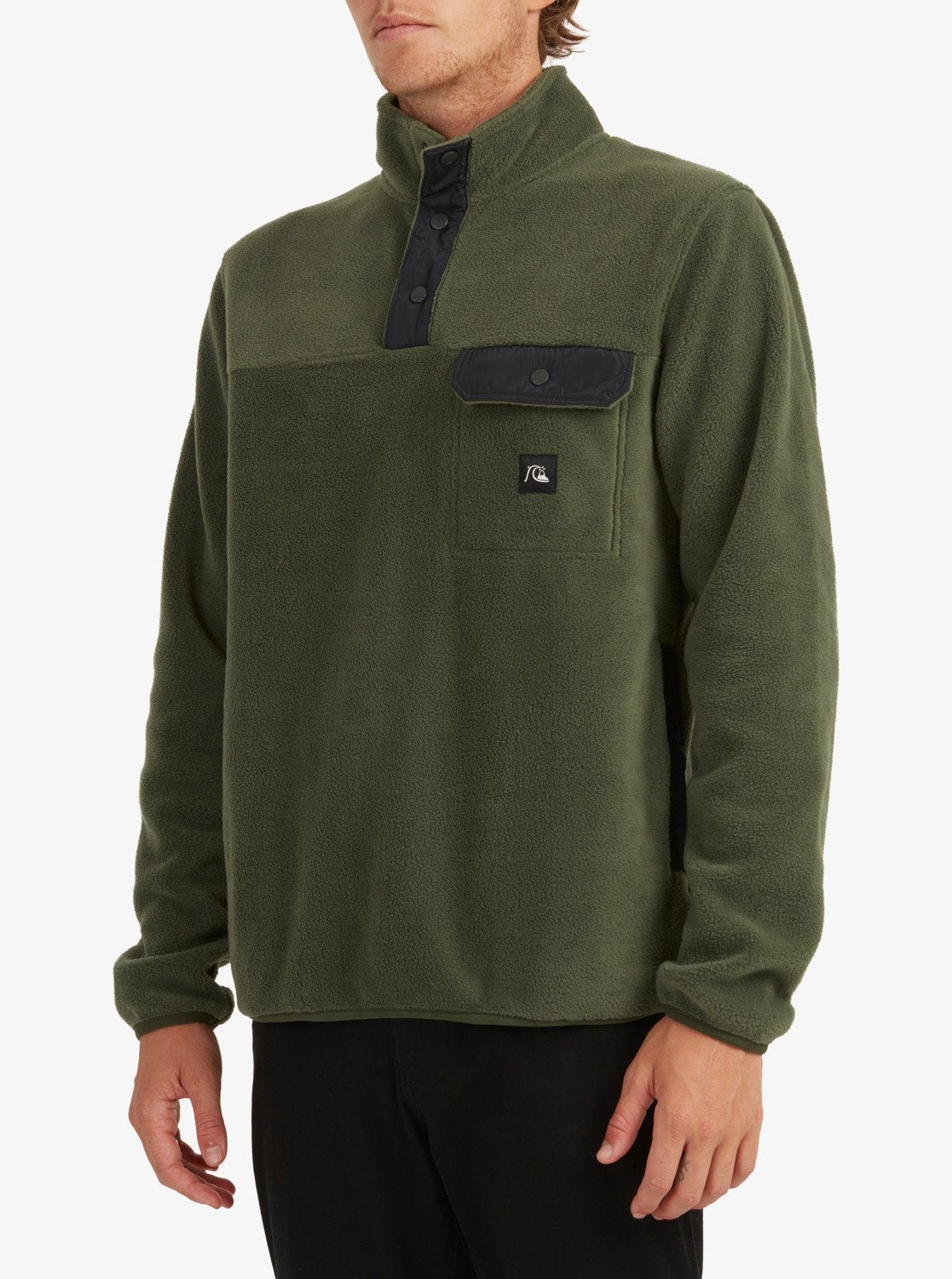 Quiksilver Mens Tempt Half-Zip Hooded Fleece Thyme