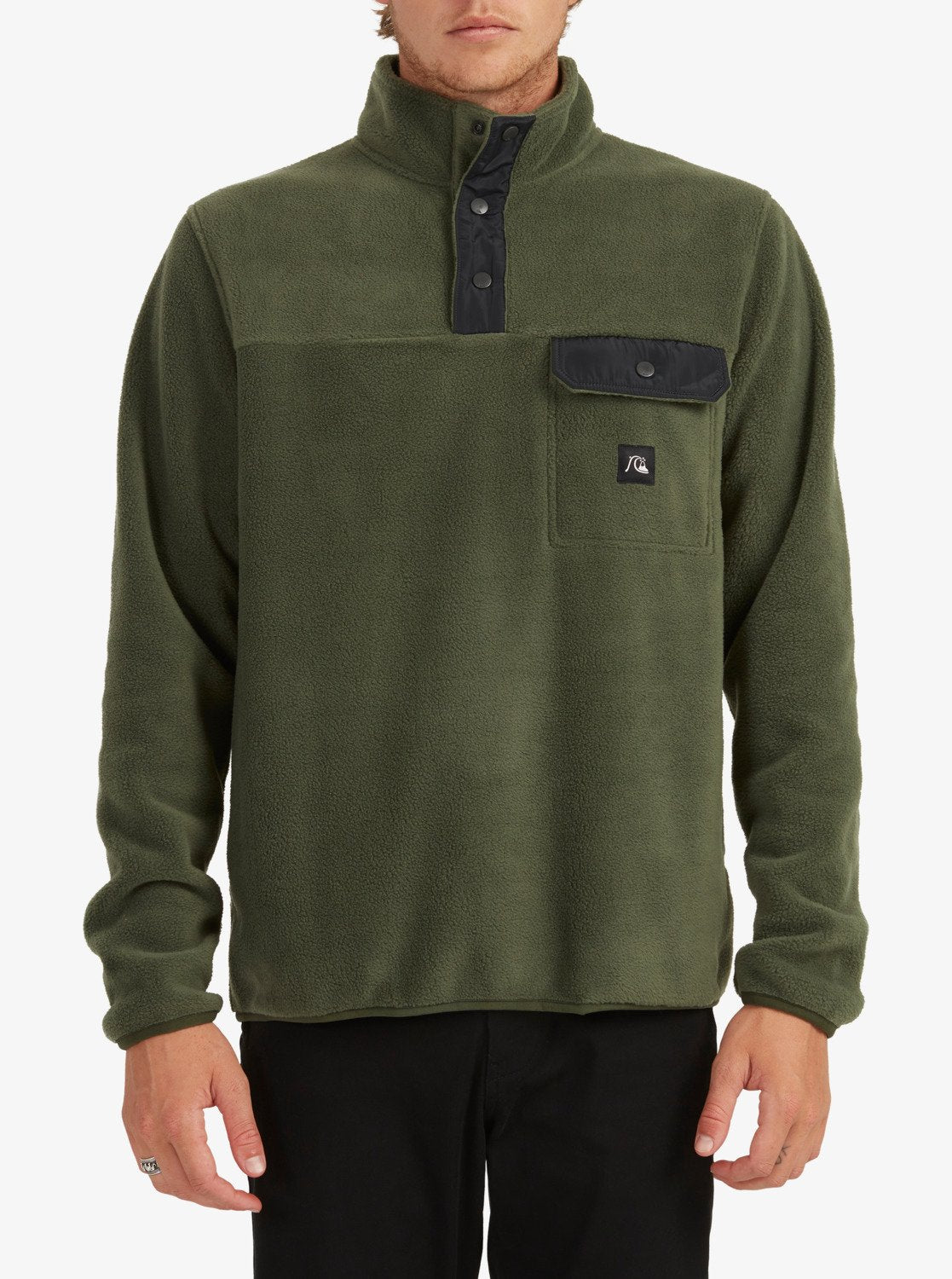 Quiksilver Mens Tempt Half-Zip Hooded Fleece Thyme