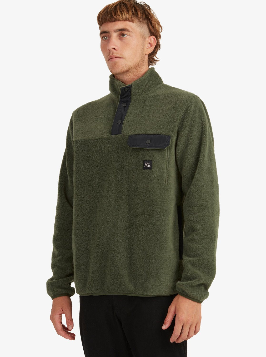 Quiksilver Mens Tempt Half-Zip Hooded Fleece Thyme