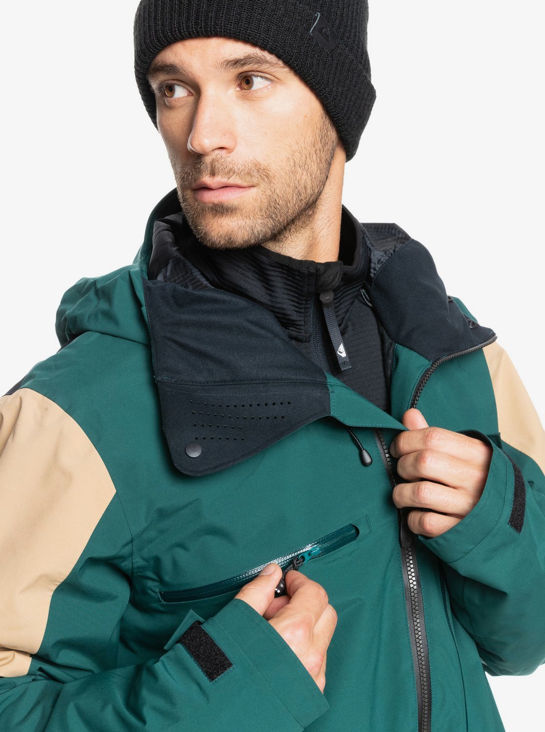 Quiksilver Mens Travis Rice Stretch Snow Jacket June bug