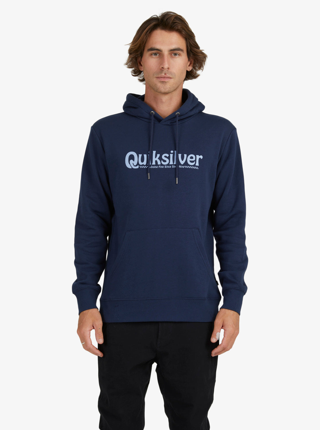 Quiksilver Mens Word Promo Hoodie Navy Blazer