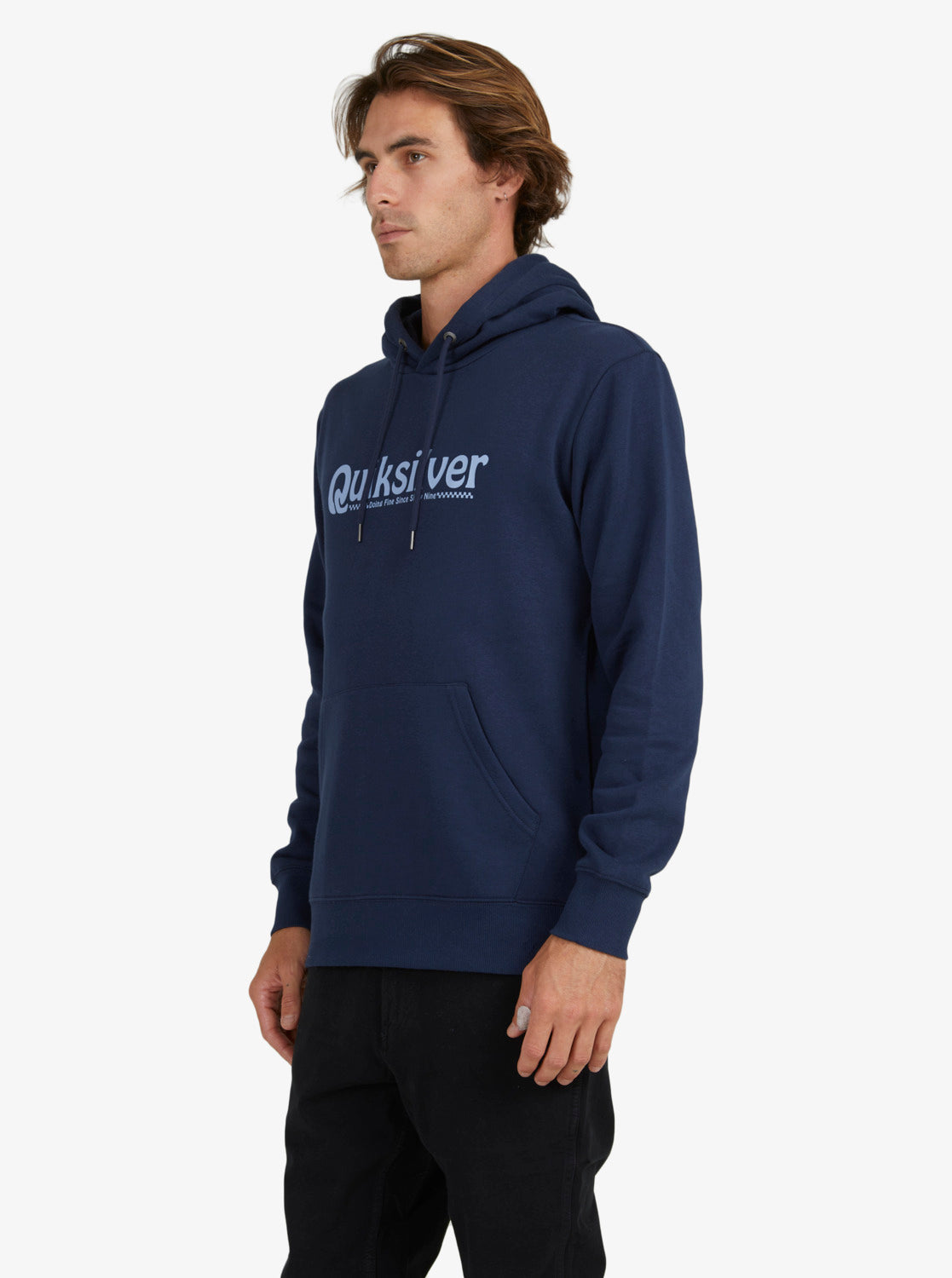 Quiksilver Mens Word Promo Hoodie Navy Blazer