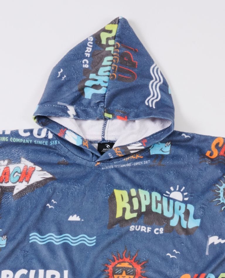 Rip Curl Print Hooded Towel - Boys Navy / red