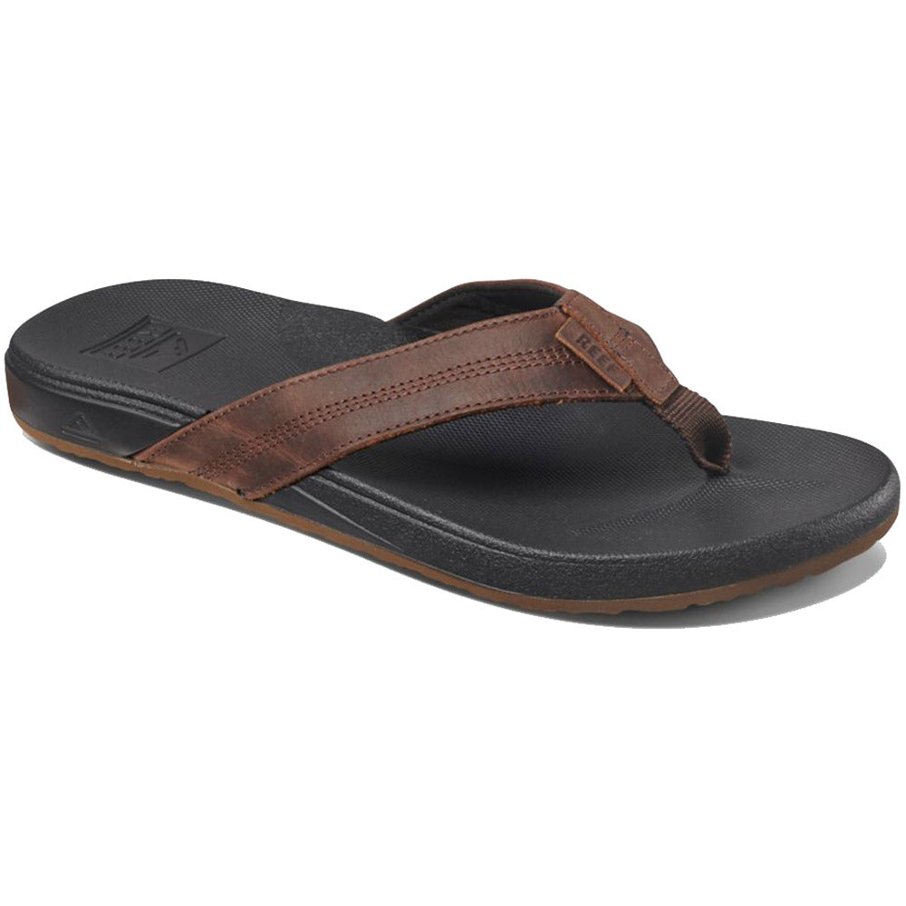 Reef Cushion Bounce Leather Thongs Black Brown