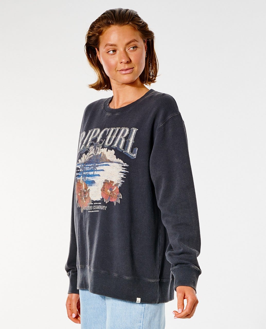 Rip Curl Authentic Surf Crew Washed black
