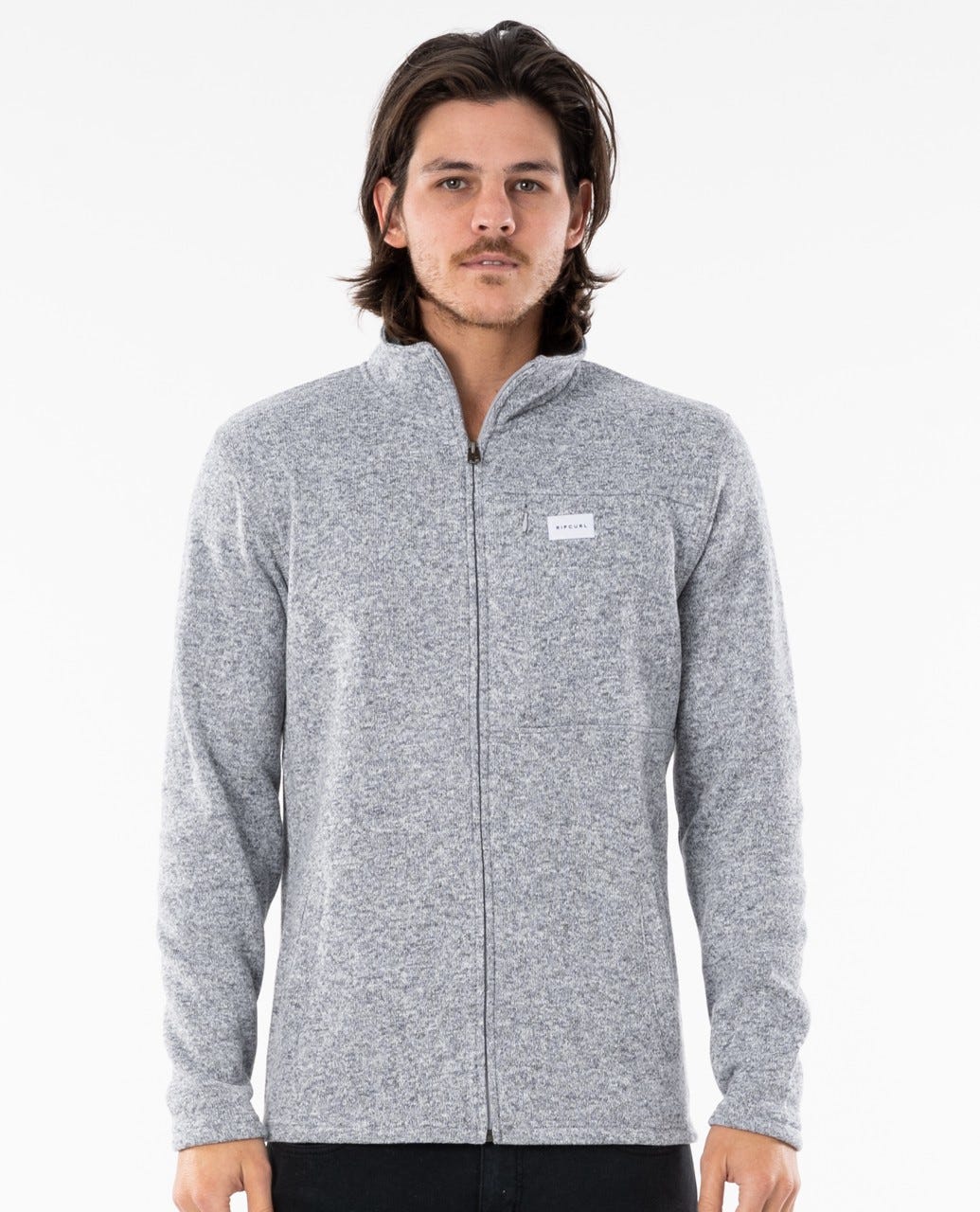 Rip Curl Crescent Zip Thru Crew Grey marle