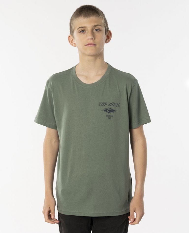 Rip Curl Fadeout Essential Tee - Boys (8 - 16 years) Mid green