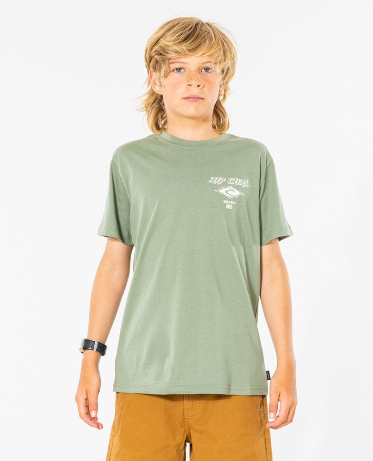 Rip Curl Fadeout Essential Tee - Boys (8 - 16 years) Washed clover
