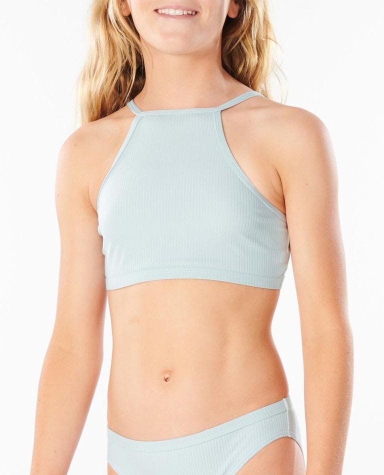 Rip Curl Girl Luxe Rib Bikini Set  (8 - 16 years) Light blue