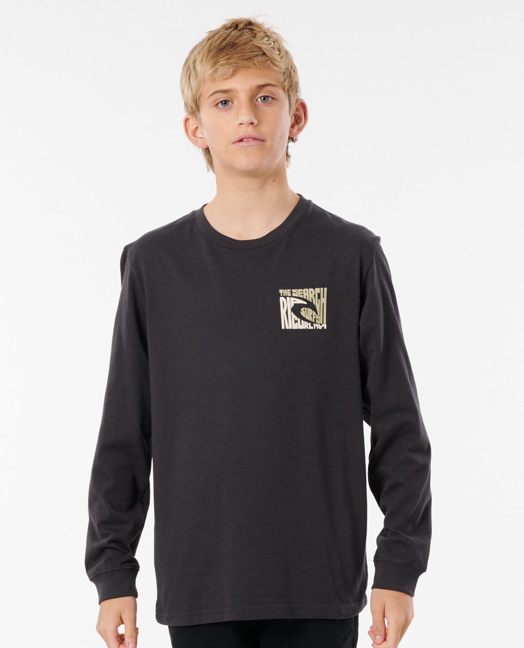 Rip Curl Icon Cutout Long Sleeve Tee - Boys (8 - 16 years) Washed black