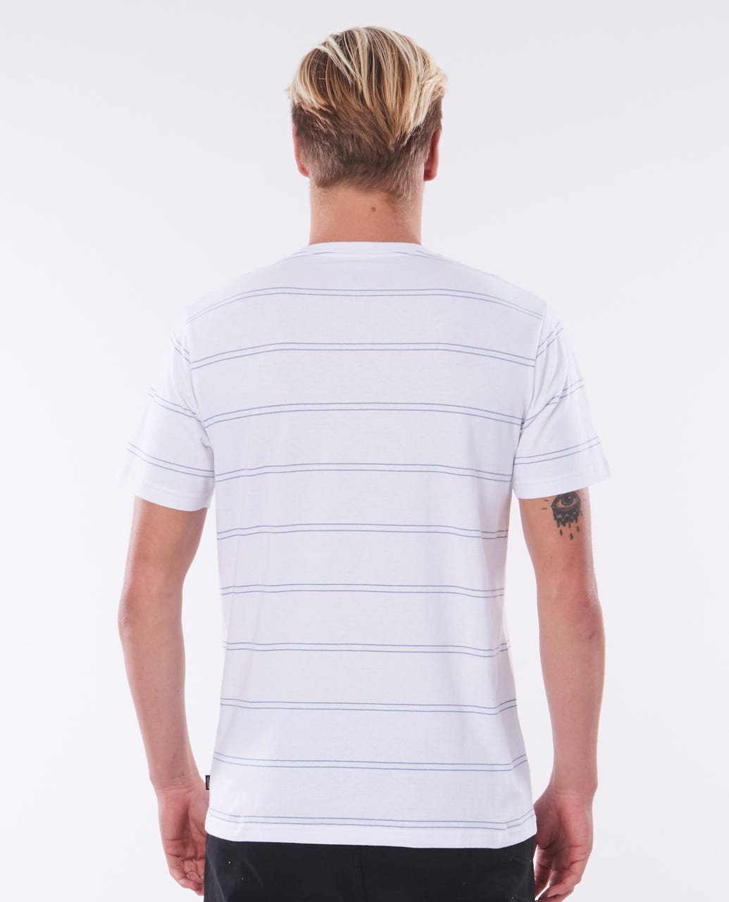 Billabong Plain Stripe Tee White / Blue