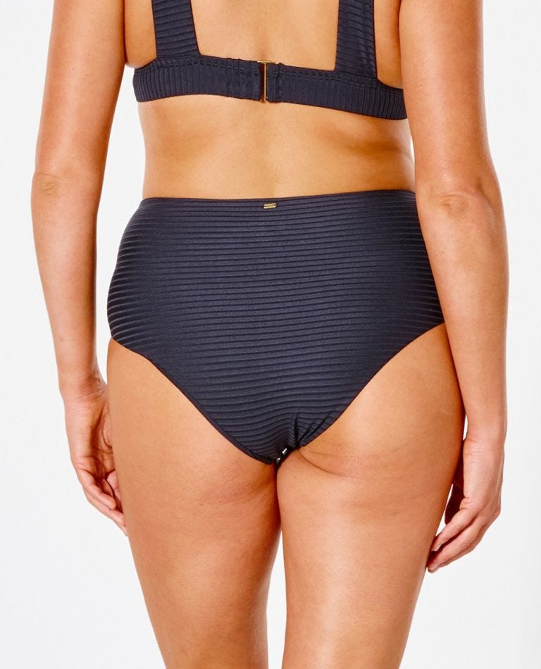 Rip Curl Premium Surf High Waisted Good Coverage Bikini Bottom Black