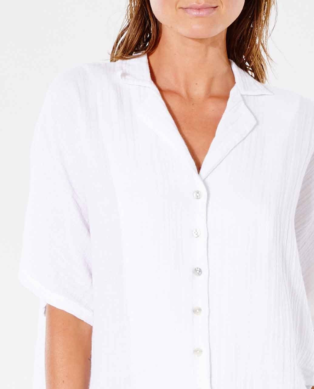 Rip Curl Premium Surf Short Sleeve Shirt White