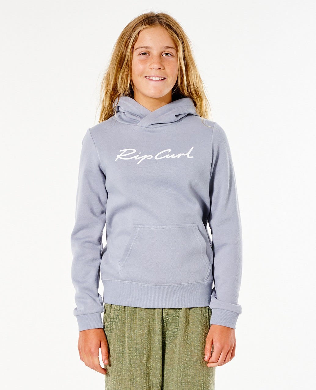 Rip Curl Script Hoody - Girls (8-16 years) Blue grey